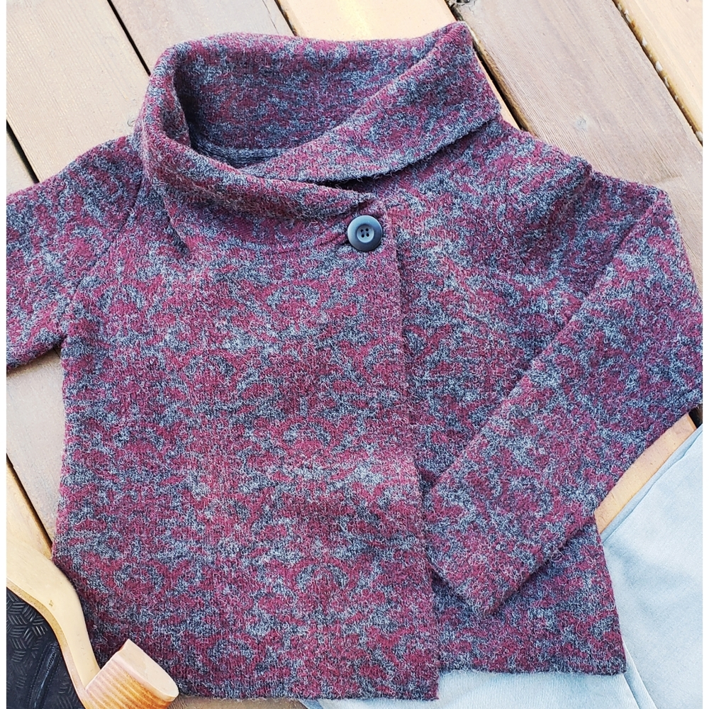 Vintage Cropped Wool Cardigan Sweater M